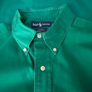 Ralph Lauren Men's Vibrant Green Button-Down Shirt